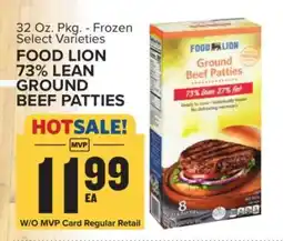 Food Lion FOOD LION 73% LEAN GROUND BEEF PATTIES offer