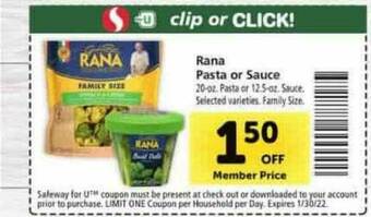 Safeway Rana Pasta Or Sauce offer