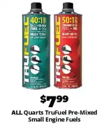 Advance Auto Parts ALL Quarts TruFuel Pre-Mixed Small Engine Fuels offer