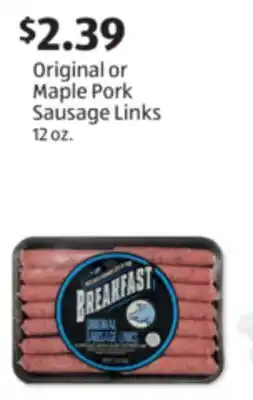 Aldi Original or Maple Pork Sausage Links offer