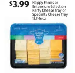 Aldi Happy Farms or Emporium Selection Party Cheese Tray or Specialty Cheese Tray offer
