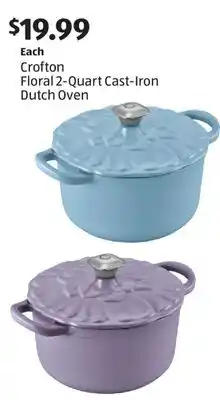Aldi Crofton Floral 2-Quart Cast-Iron Dutch Oven offer