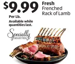 Aldi Specially SELECTED Fresh Frenched Rack of Lamb offer