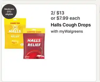 Walgreens Halls Cough Drops offer