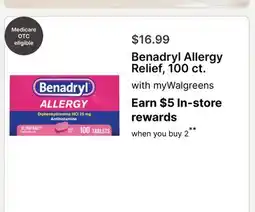 Walgreens Benadryl Allergy Relief, 100 ct offer