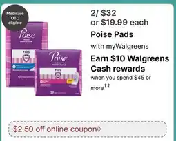 Walgreens Poise Pads offer