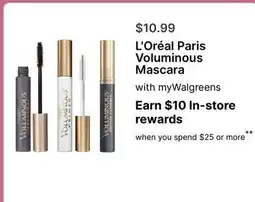 Walgreens L' Oréal Paris Voluminous Mascara offer