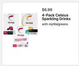 Walgreens 4-Pack Celsius Sparkling Drinks offer