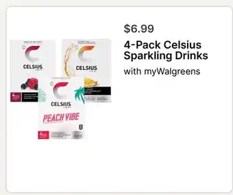 Walgreens 4-Pack Celsius Sparkling Drinks offer