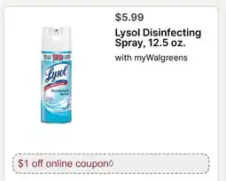 Walgreens Lysol Disinfecting Spray, 12.5 oz offer