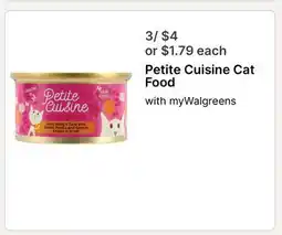 Walgreens Petite Cuisine Cat Food offer