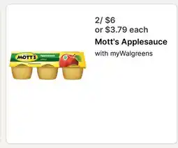 Walgreens Mott's Applesauce offer