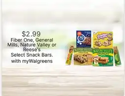 Walgreens Fiber One, General Mills, Nature Valley or Reese's Select Snack Bars offer