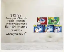Walgreens Bounty or Charmin Paper Products offer