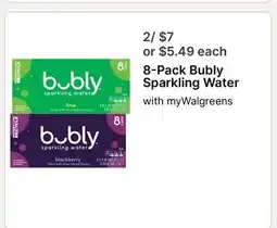 Walgreens 8-Pack Bubly Sparkling Water offer