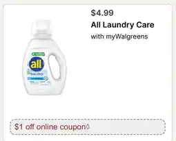Walgreens All Laundry Care offer