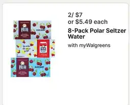 Walgreens 8-Pack Polar Seltzer Water offer