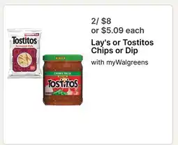 Walgreens Lay's or Tostitos Chips or Dip offer