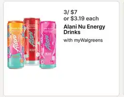 Walgreens Alani Nu Energy Drinks offer