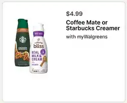 Walgreens Coffee Mate or Starbucks Creamer offer