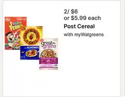 Walgreens Post Cereal offer