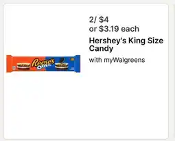 Walgreens Hershey's King Size Candy offer