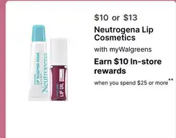 Walgreens Neutrogena Lip Cosmetics offer