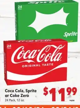 Vallarta Supermarkets Coca Cola, Sprite or Coke Zero offer