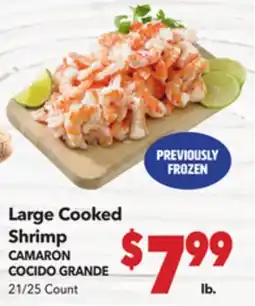 Vallarta Supermarkets Large Cooked Shrimp / CAMARON COCIDO GRANDE offer