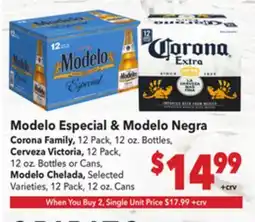 Vallarta Supermarkets Modelo Especial & Modelo Negra offer