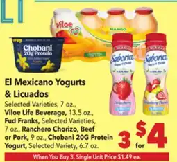 Vallarta Supermarkets El Mexicano Yogurts & Licuados offer
