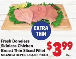Vallarta Supermarkets Fresh Boneless Skinless Chicken Breast Thin Sliced Fillet / MILANESA DE PECHUGA DE POLLO offer