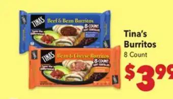 Vallarta Supermarkets Tina's Burritos offer