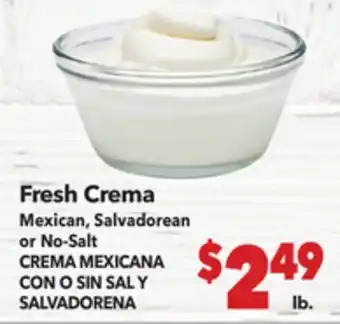 Vallarta Supermarkets Fresh Crema Mexican, Salvadorean or No-Salt / CREMA MEXICANA CON O SIN SAL Y SALVADORENA offer