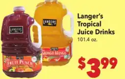 Vallarta Supermarkets Langer's Tropical Juice Drinks offer