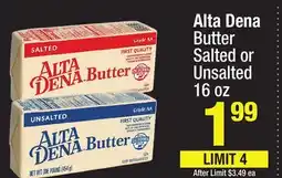 Super King Markets Alta Dena Butter Salted or Unsalted 16 oz offer