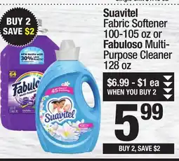Super King Markets Suavitel Fabric Softener 100-105 oz or Fabuloso Multi-Purpose Cleaner 128 oz offer