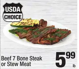 Super King Markets Beef 7 Bone Steak or Stew Meat offer