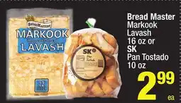 Super King Markets Bread Master Markook Lavash 16 oz or SK Pan Tostado 10 oz offer