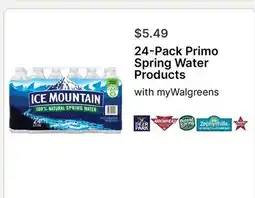 Walgreens 24-Pack Primo Spring Water Products offer