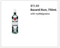 Walgreens Bacardi Rum, 750ml offer