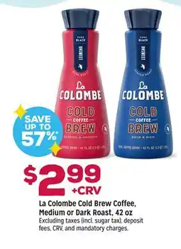 Grocery Outlet La Colombe Cold Brew Coffee, Medium or Dark Roast offer