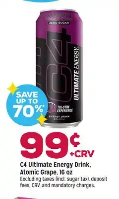 Grocery Outlet C4 Ultimate Energy Drink, Atomic Grape 16 oz offer