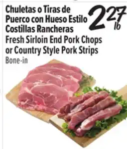 El Super Fresh Sirloin End Pork Chops or Country Style Pork Strips offer
