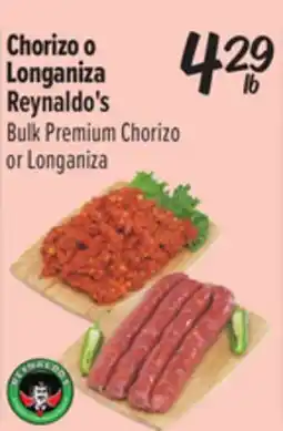 El Super Reynaldo's Bulk Premium Chorizo or Longaniza offer