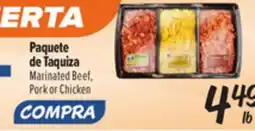 El Super Marinated Beef, Pork or Chicken offer