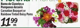 El Super Carnation Bouquet or Rainbow Tinted Daisy Poms offer