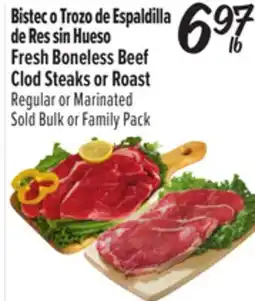 El Super Fresh Boneless Beef Clod Steaks or Roast offer