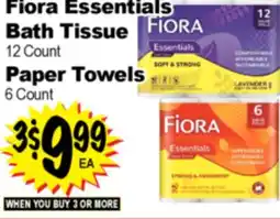 Superior Grocers Fiora Essentials Bath Tissue 12 Count, Paper Towels 6 Count offer