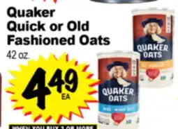 Superior Grocers Quaker Quick or Old Fashioned Oats offer